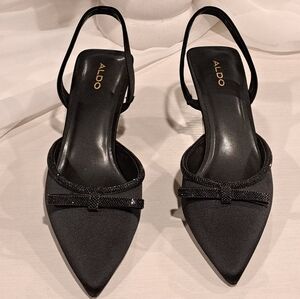 ALDO Women's Black Slingback Heels Sz 9.5